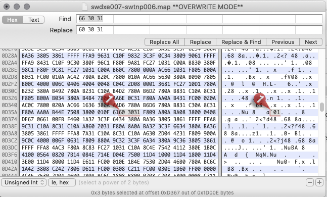 Modifed .map file